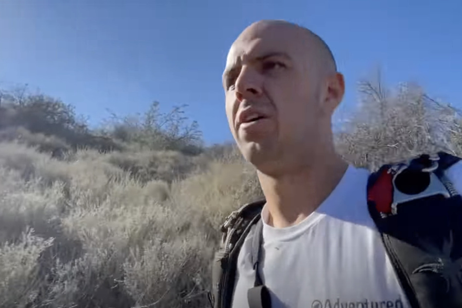 Trevor Jacob treks through the undergrowth to find his crashed plane.