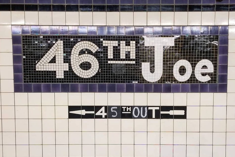 Adrian Wilson changed the subway station's sign to "46th Joe."