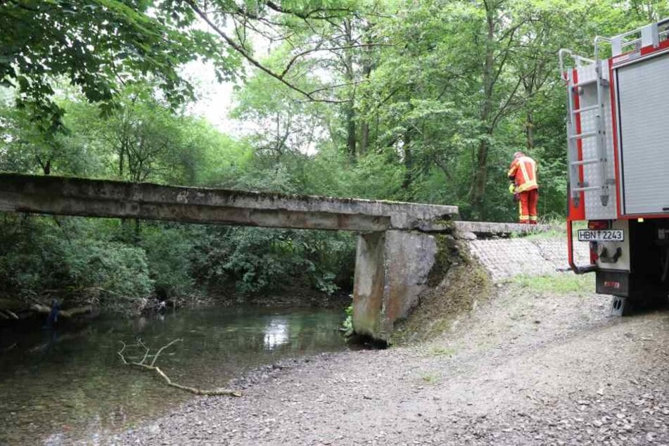 Hier stürzte der Junge in den Fluss.