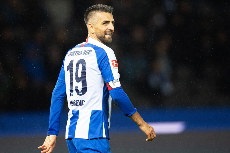 Hatte viel zu lachen: Vedad Ibisevic traf für Hertha BSC zum 1:1-Ausgleich. Es war bereits sein 123. Bundesliga-Tor!