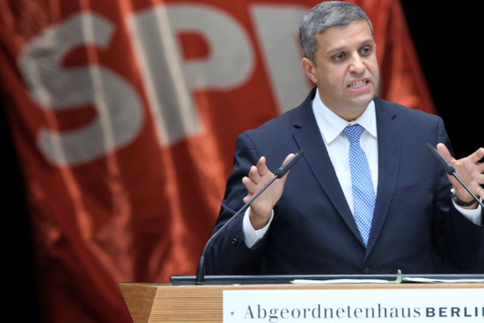 Berlins SPD-Fraktionschef Raed Saleh (41) will einen Mitgliederentscheid der Genossen über die GroKo. (Bildmontage)