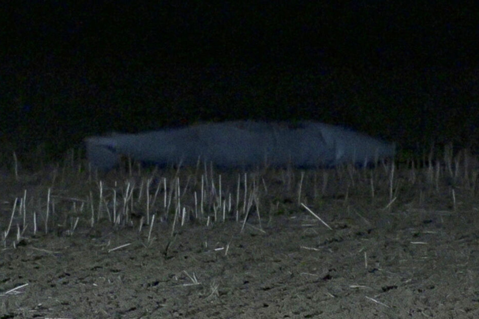 Eine Spaziergängerin fand einen Tornado-Zusatztank auf einem Feld.