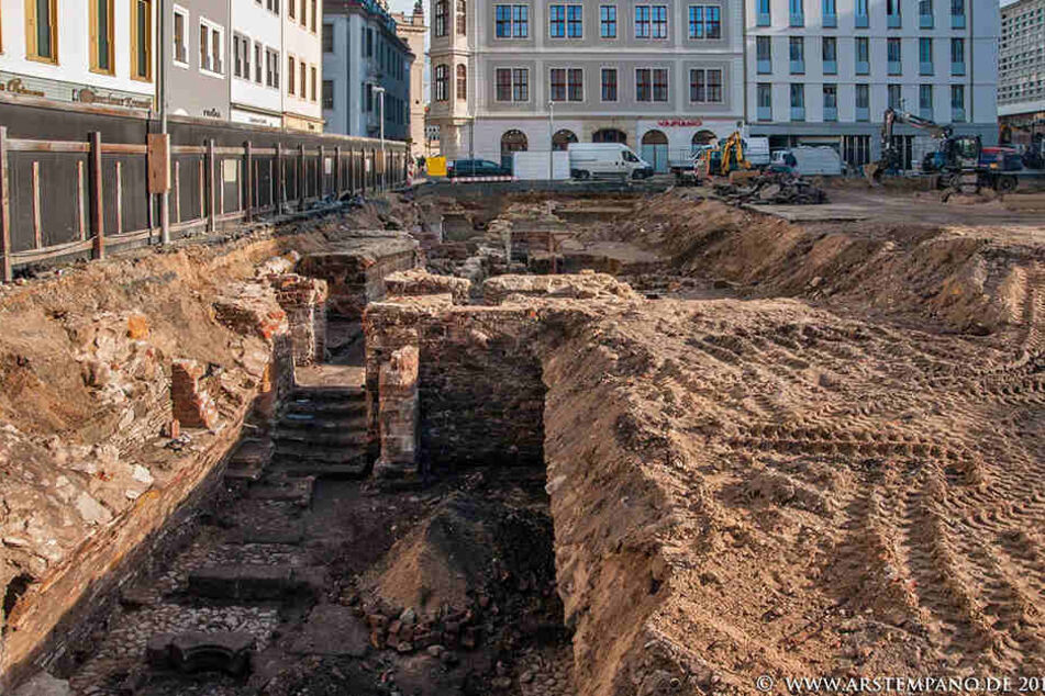 Der Keller des Fürstlichen Hauses kurz nach der Ausgrabung 2016.