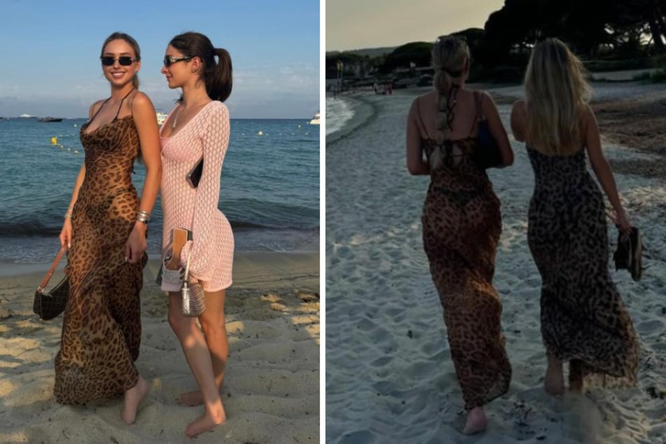 Shania Geiss (19, l.) genoss mit ihrer besten Freundin einen Abstecher an den Strand von Saint-Tropez (Frankreich).