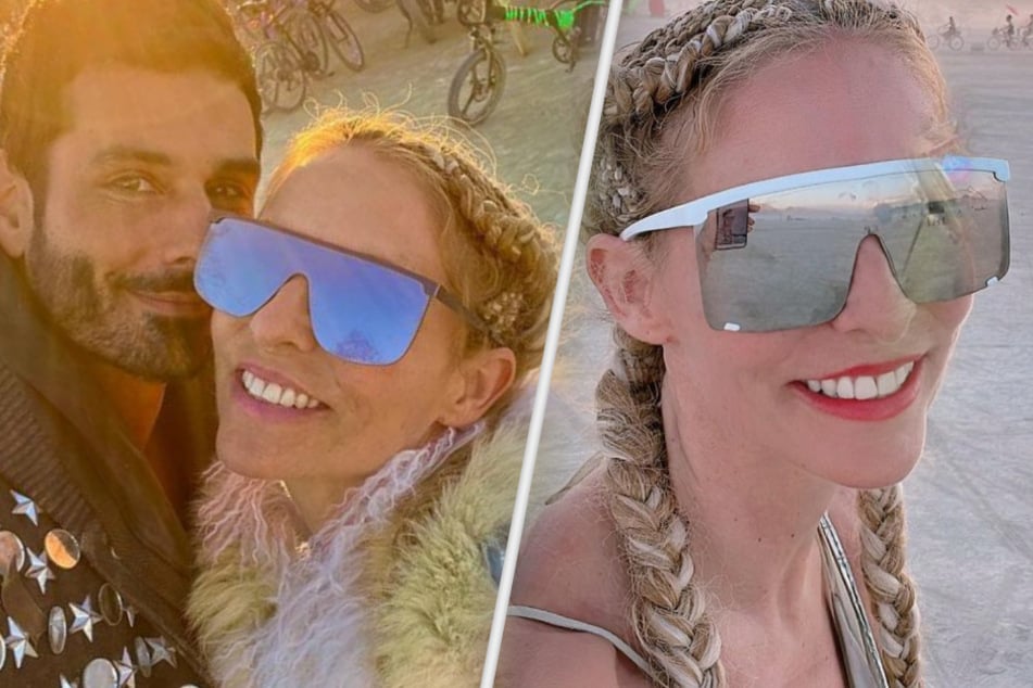 Sonya Kraus (49) verbrachte neun Tage auf dem Burning Man in der Wüste Nevadas. Treu an ihrer Seite ihr guter Freund, Künstler Landon Ross (39).