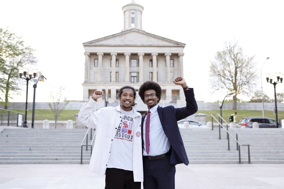 Justin Jones (l.) and Justin Pearson sailed to victory in their special election primaries for the Tennessee House just months after Republicans voted to expel them from the state legislature.