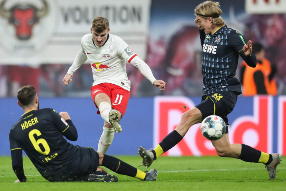 Der Leipziger Timo Werner war mehr als einmal zu schnell für die Kölner Abwehr.