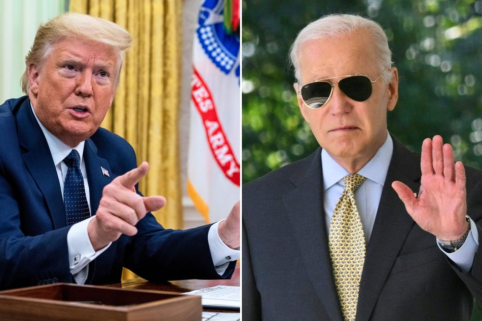 With Donald Trump (l.) facing 91 criminal charges, current President Joe Biden has been noticeably quiet, but is this a wise strategy?