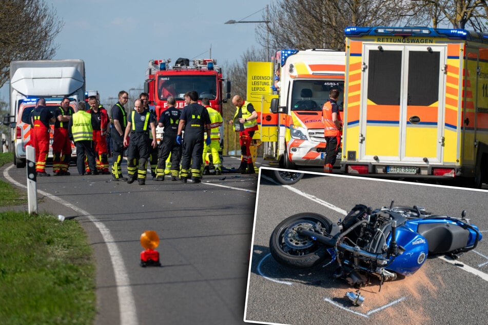 Vollsperrung nach schwerem Crash im Leipziger Norden: Radfahrer stirbt an Unfallstelle
