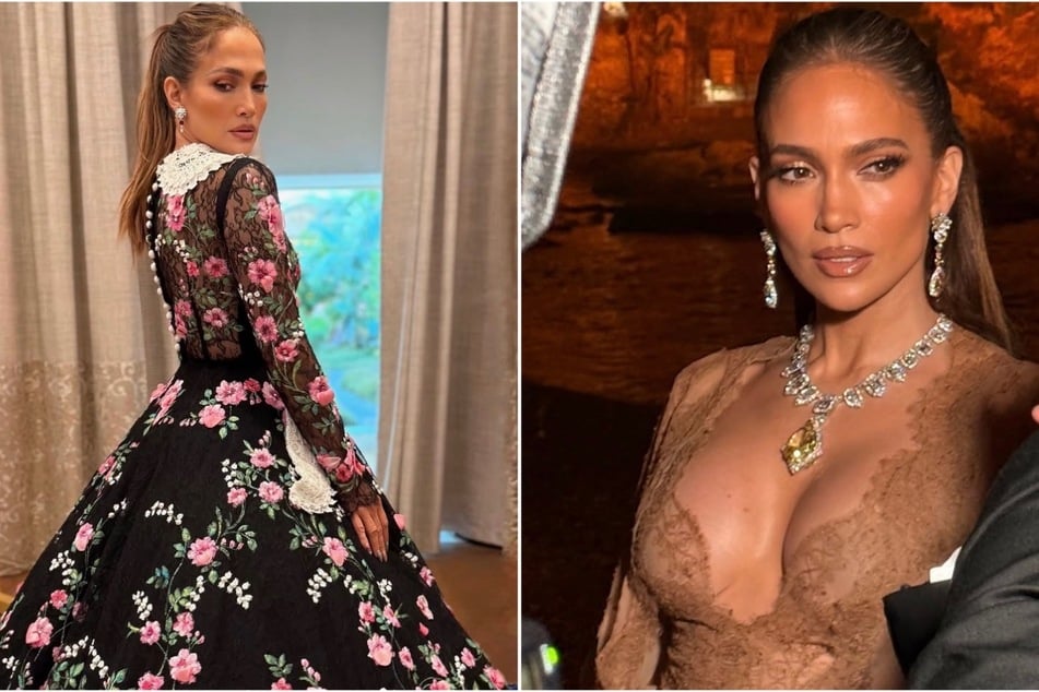 Jennifer Lopez changed into six different outfits while giving an exclusive performance at Dolce & Gabbana's Alta Moda show.