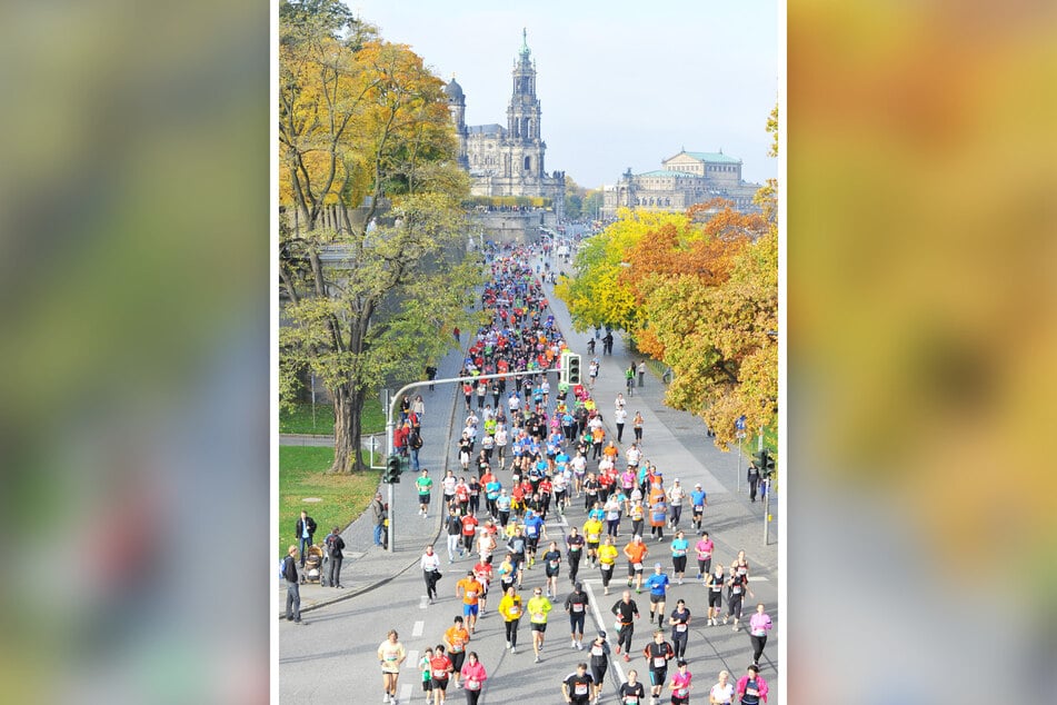 Zwar nicht wie früher in Richtung Albertbrücke, sondern entgegengesetzt laufen die erwarteten 14.000 Starter beim 25. Dresden-Marathon wieder am Terrassenufer.