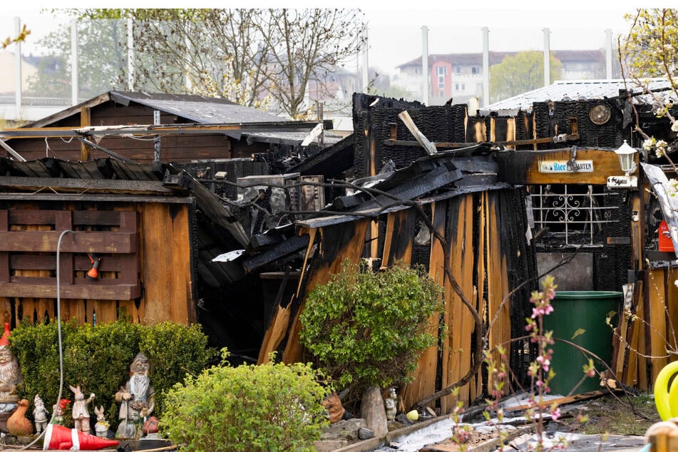 Ein Feuer hatte am Sonntag mehrere Gartenlauben an der Altonaer Straße im Stadtteil Friedrichstadt vernichtet.