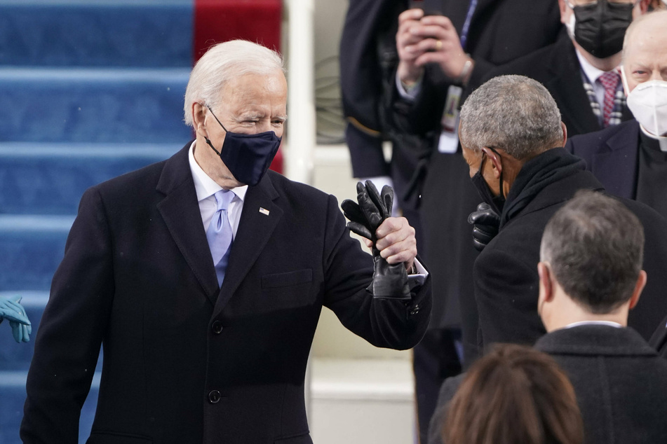 President Biden with former president Obama before the swearing in ceremony.