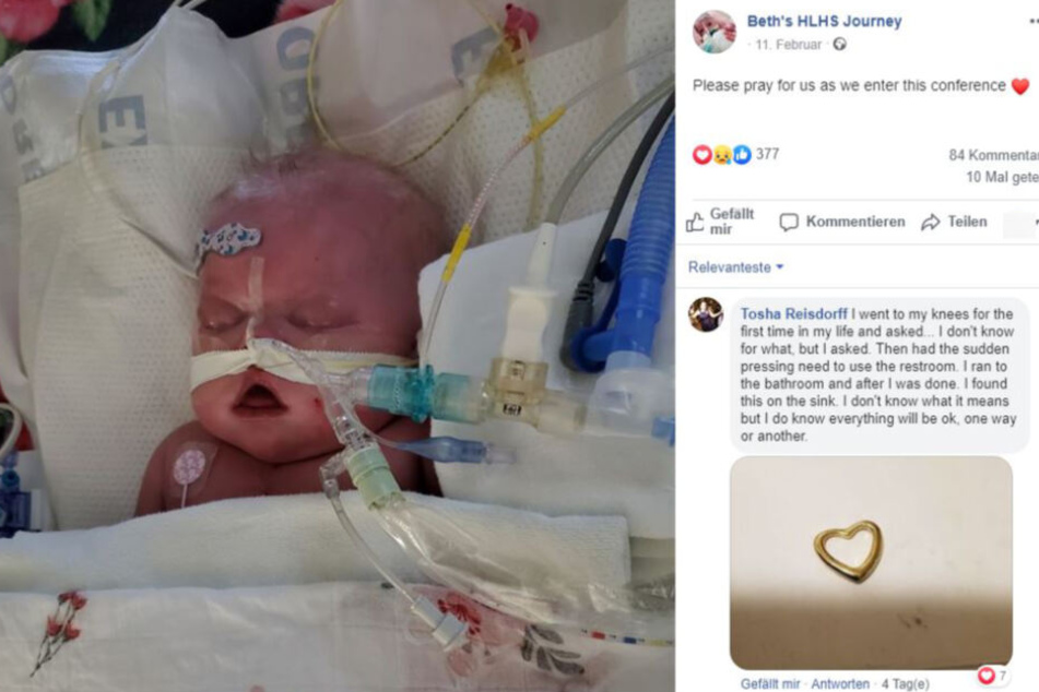 Ein Facebook-Post zeigt die kleine Beth in ihrem Krankenbettchen.