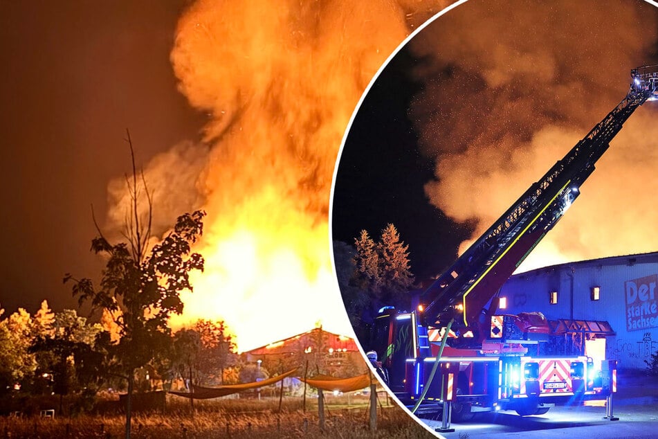 Dresden: Feuer in Sachsen: Ehemaliges Möbelhaus brennt lichterloh