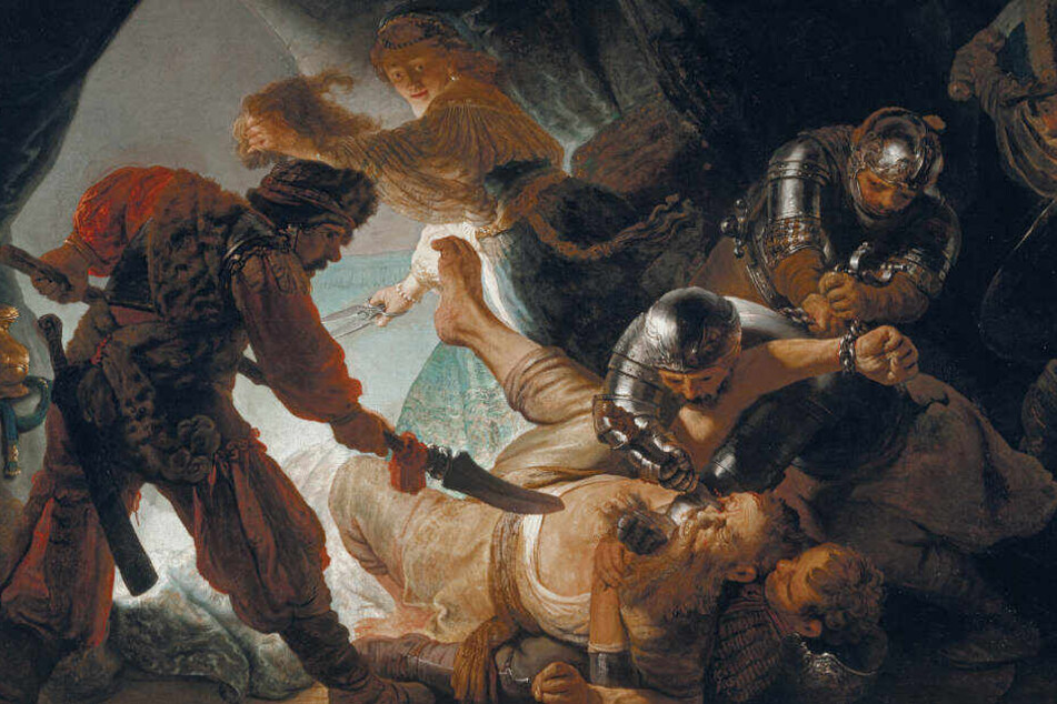 Das Gemälde "Die Blendung Simsons" (1636) von Rembrandt Harmensz van Rijn.