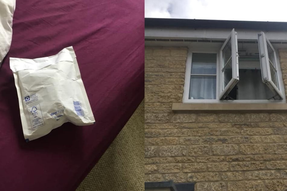 Der Postbote hatte das Paket durch Fenster ins Schlafzimmer geworfen.