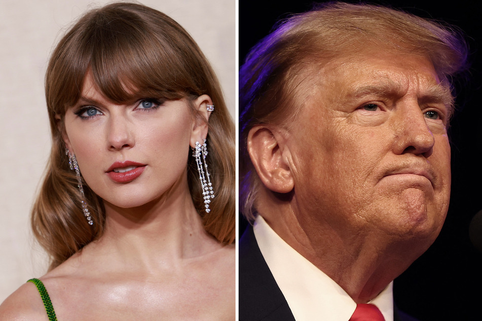 Donald Trump (r.) claimed that there was "no way" Taylor Swift would endorse Joe Biden in the 2024 presidential election.