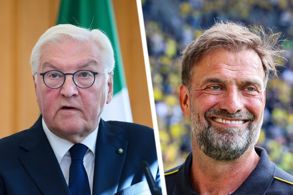 Bundespräsident Frank-Walter Steinmeier (68, l.) wird Jürgen Klopp (57) am Dienstag in Mainz mit dem Verdienstorden der Bundesrepublik Deutschland auszeichnen.