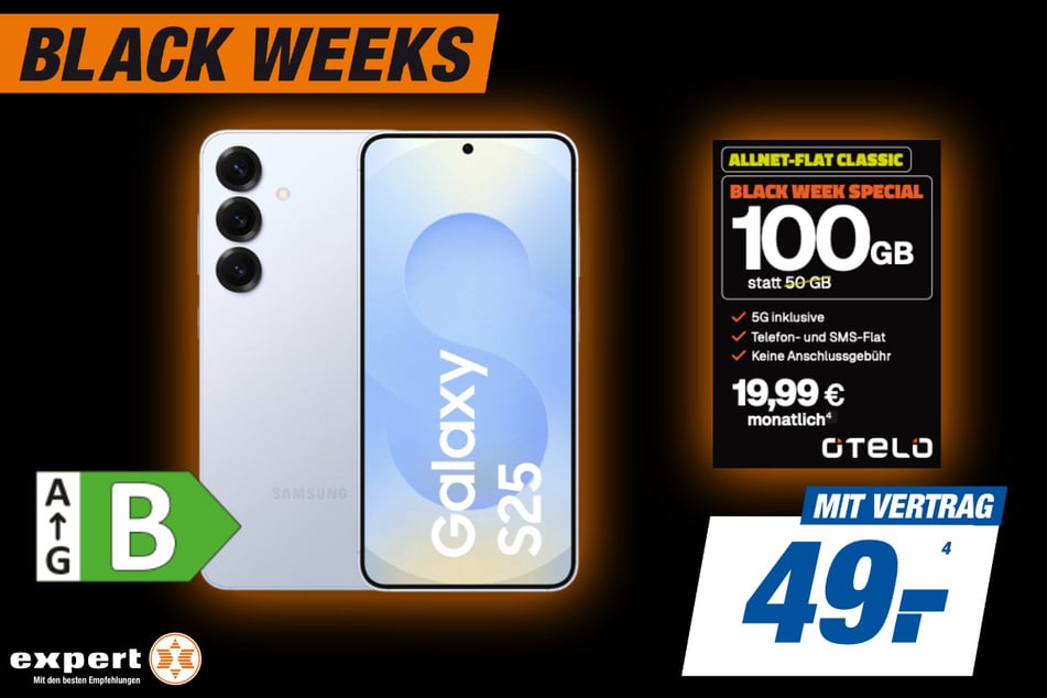 Samsung Galaxy S25 für 49 Euro im Vertrag⁴.