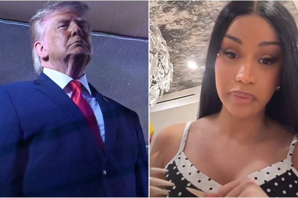 Cardi B seemingly hinted that Donald Trump's (l.) attendance at Game 3 of the NBA finals led to the Knicks' loss.