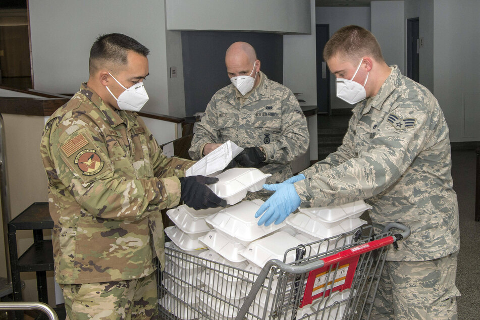 April 2020: US Air Force airmen were brought in to assist with the Covid-19 response in Denver.