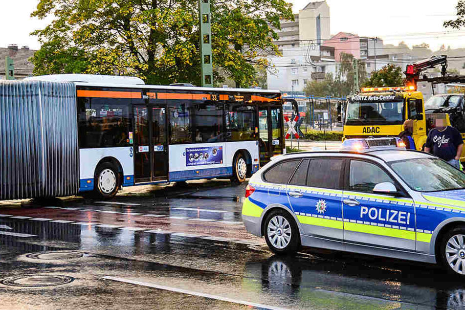 Die Polizei sicherte die Unfallstelle ab.