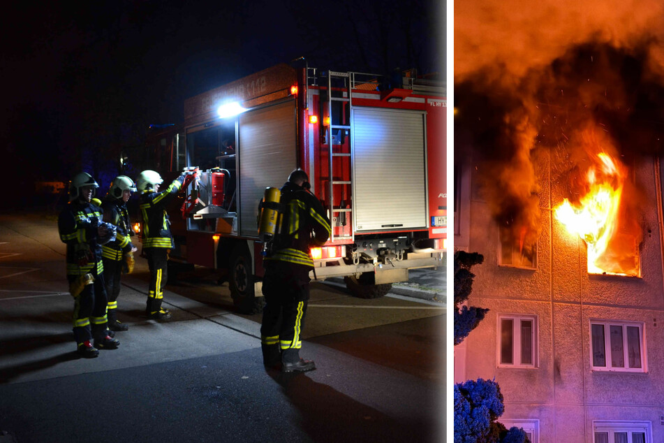 Wohnung in Flammen: Haus in Hoyerswerda evakuiert