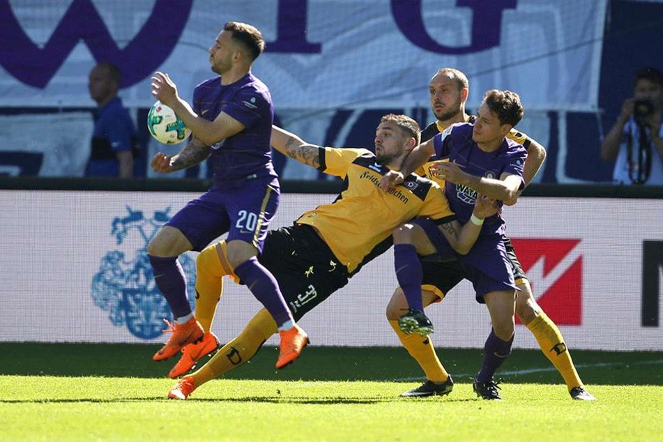 Aue gegen Dynamo: Keiner ging als Sieger vom Platz.