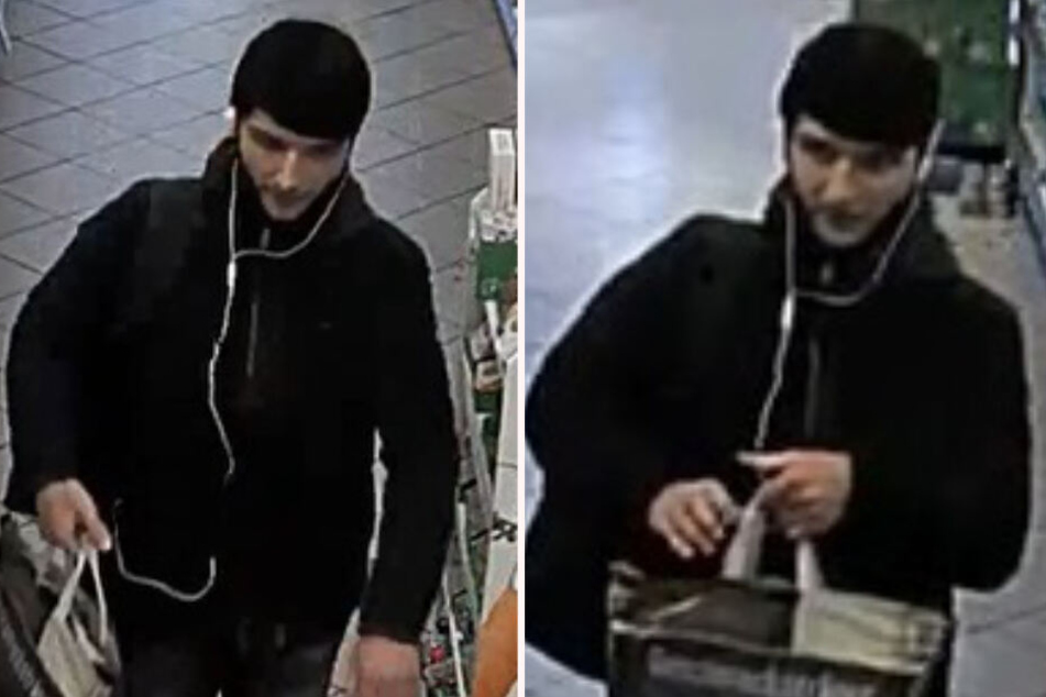 Filialleiter mit Metalldorn bedroht: Wer kennt diesen Drogerie-Räuber?