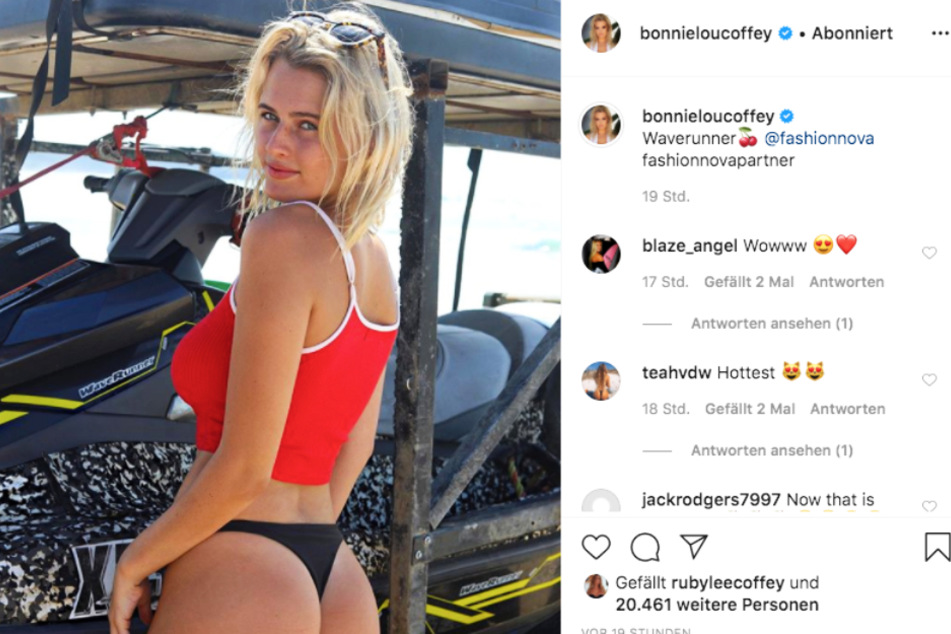 Bonnie-Lou Coffey zeigt sich bei Instagram trotz ihres jungen Alters sehr freizügig.