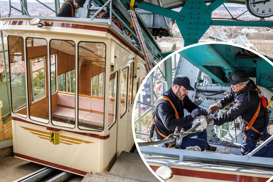 Großer TÜV am Elbhang: Hier wird das Stahlseil der berühmten Schwebebahn erneuert