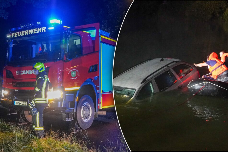 Mit 1,6 Promille am Steuer: Fahrer kommt von der Straße ab und landet im Fluss