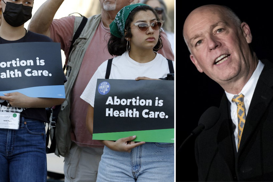 Montana Governor Greg Gianforte (r.) signed five anti-abortion bills into law this week.