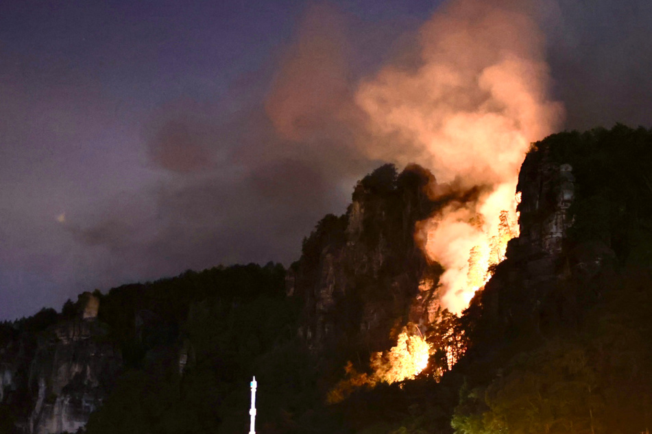 Waldbrand an der Bastei: Feuerwehr ist mit Großaufgebot im Einsatz!