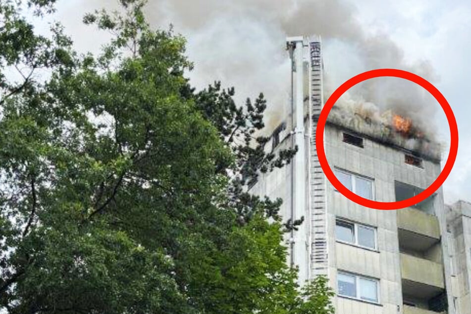 Im obersten Stockwerk eines Wohn-Hochhauses in Landstuhl-Atzel brach am Sonntagnachmittag Feuer aus.