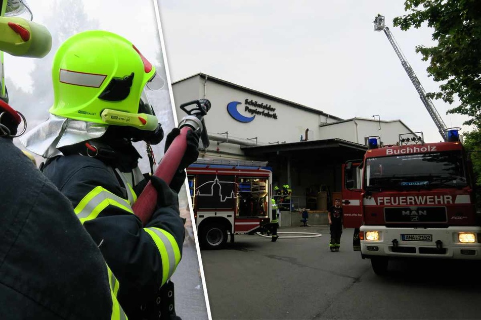Großer Feuerwehreinsatz in Papierfabrik im Erzgebirge: Was war da los?