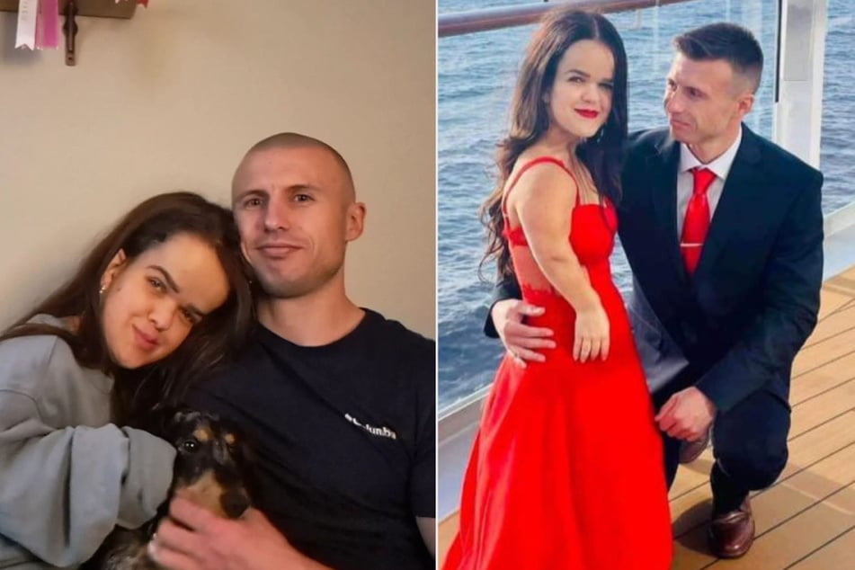 Caitlin Hellyer (24) je už tři roky ve vztahu s Guyem (34). Je o celých 60 centimetrů vyšší než ona.