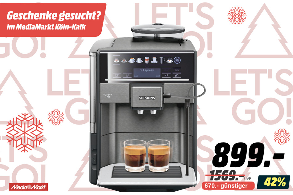 Siemens-Kaffeeautomat für 899 statt 1.569 Euro.