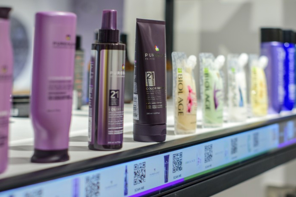 QR codes throughout the Amazon Salon allow clients to ship hair products directly to their front door.