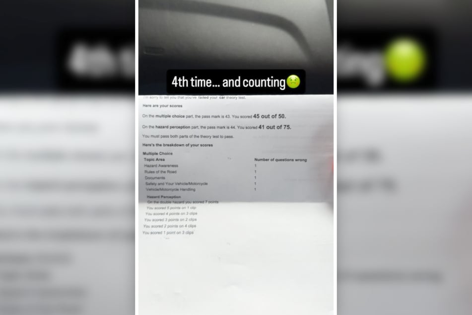 En Instagram, Littler compartió la noticia de que no aprobó su examen teórico.