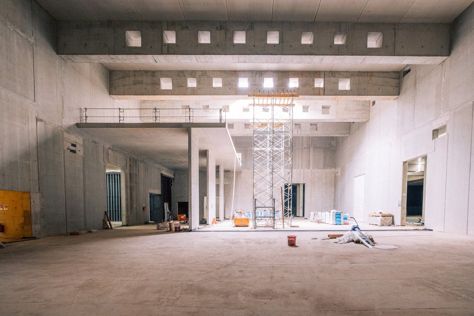 Noch muss man sich die Kunstwelten vorstellen: der Rohbau des "UBS Digital Art Museums" in der HafenCity.