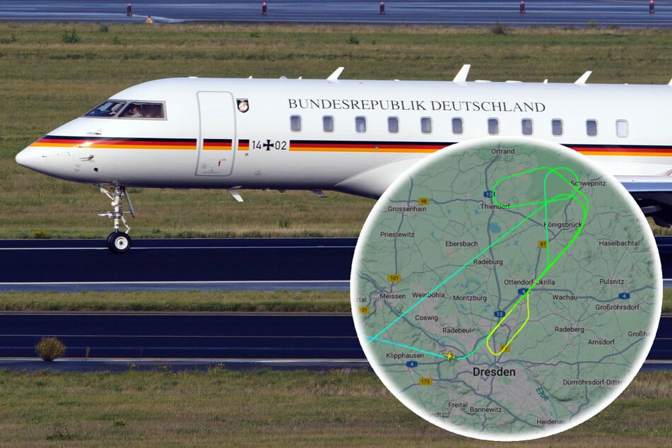 Dresden: Regierungsflieger über Dresden: Was war seine Mission?