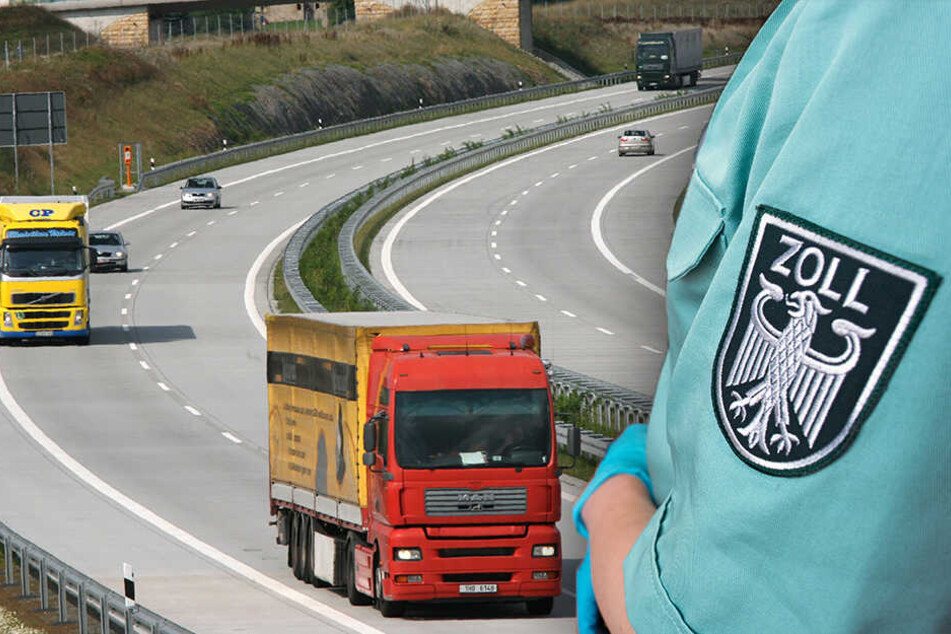 Die Zollbeamten führten Kontrollen auf der A17 durch. (Bildmontage aus Archivbildern)