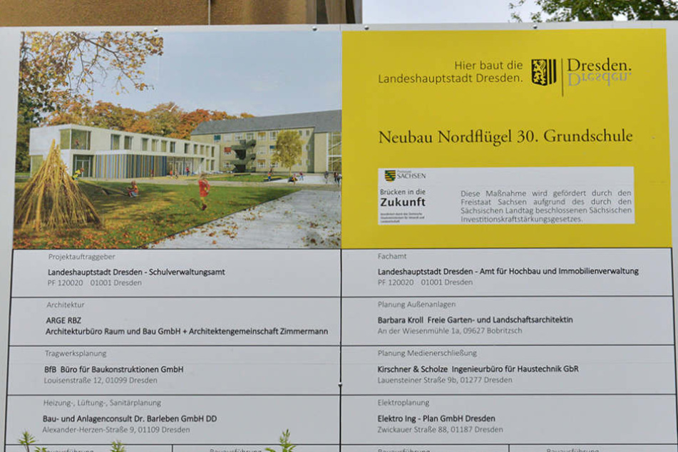 So soll der Neubau der 30. Grundschule ab Sommer 2018 aussehen. (Grafik)