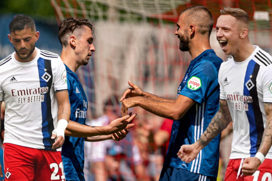 Tim Leibold, Adrian Fein, Lukas Hinterseer und Sonny Kittek (von links nach rechts) haben beim Hamburger SV voll eingeschlagen.