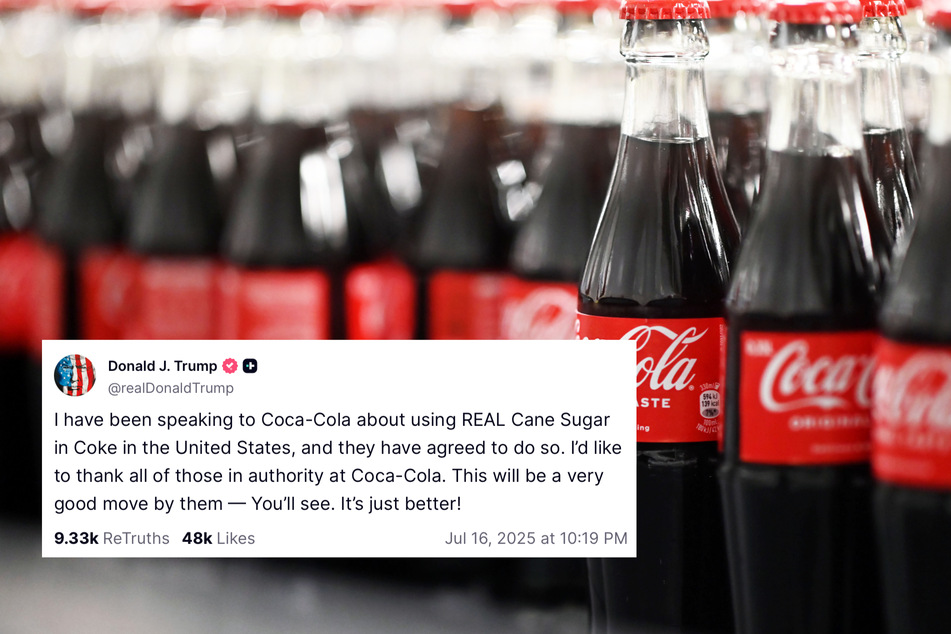 Bei Truth Social teilte Donald Trump seine Pläne für eine Cola mit ECHTEM Zuckerrohr.