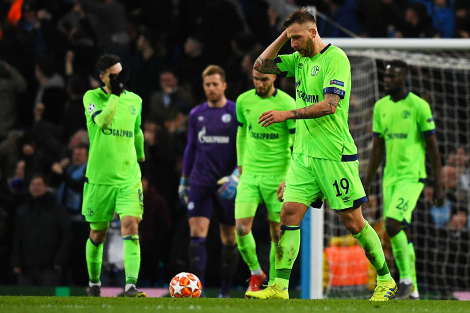 Betretene Mienen: Schalke kam bei Manchester City völlig unter die Räder und war insgesamt chancenlos.