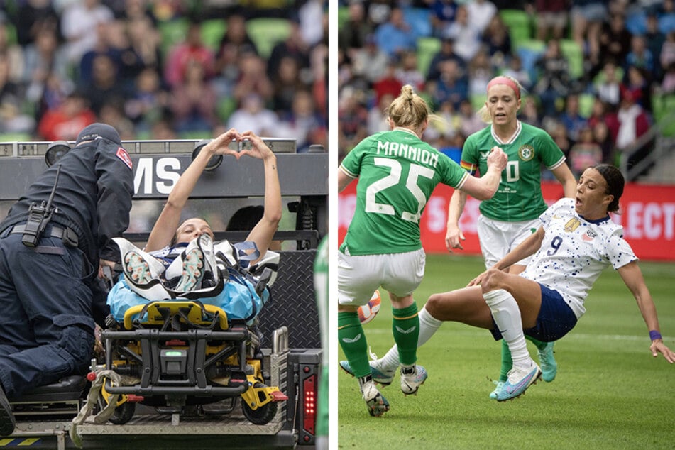 USWNT striker Mallory Swanson suffers a torn patella during a friendly against Ireland at Q2 Stadium in Austin, Texas.