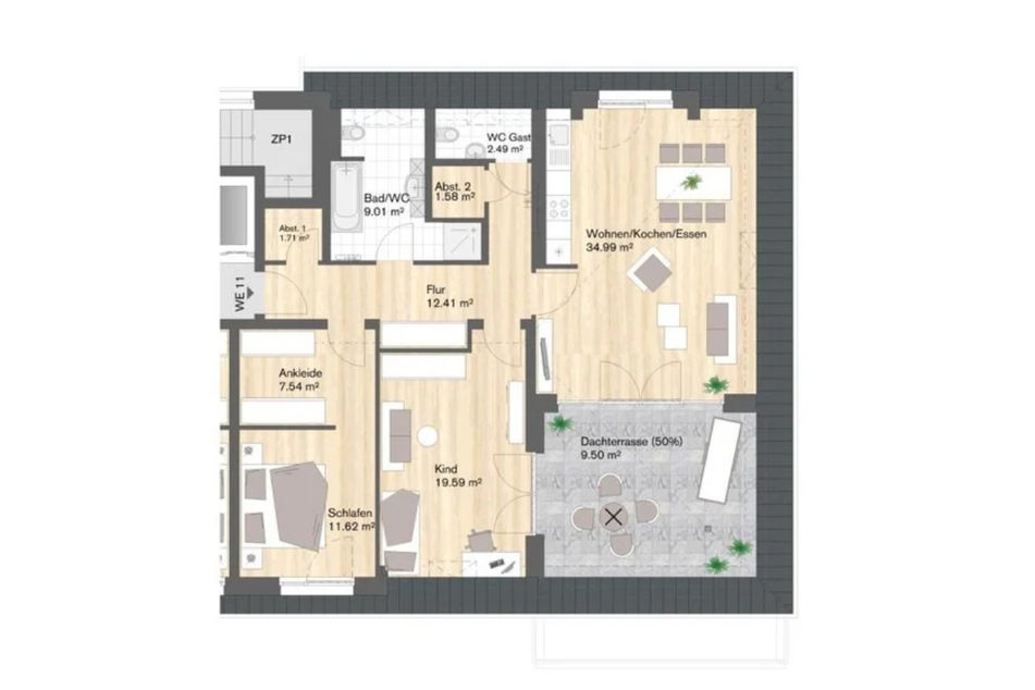 Wohneinheit 8: 4-Raum-Wohnung mit ca. 109 m² Wohnfläche